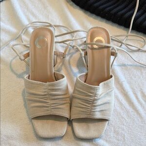 Circus by Sam Edelman Beige Ruched Heels